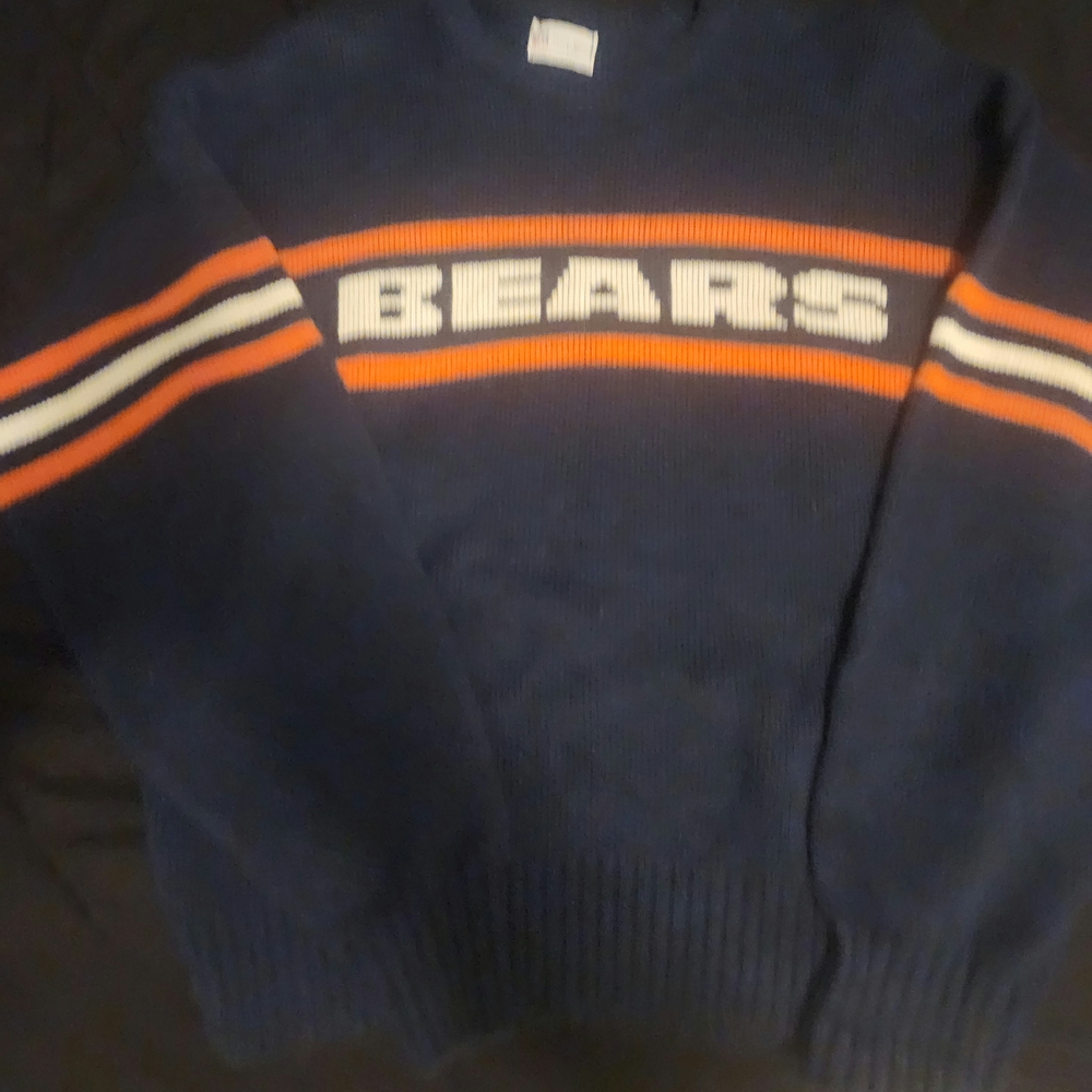NFL Bears Navy and Orange Crewneck Sweater
